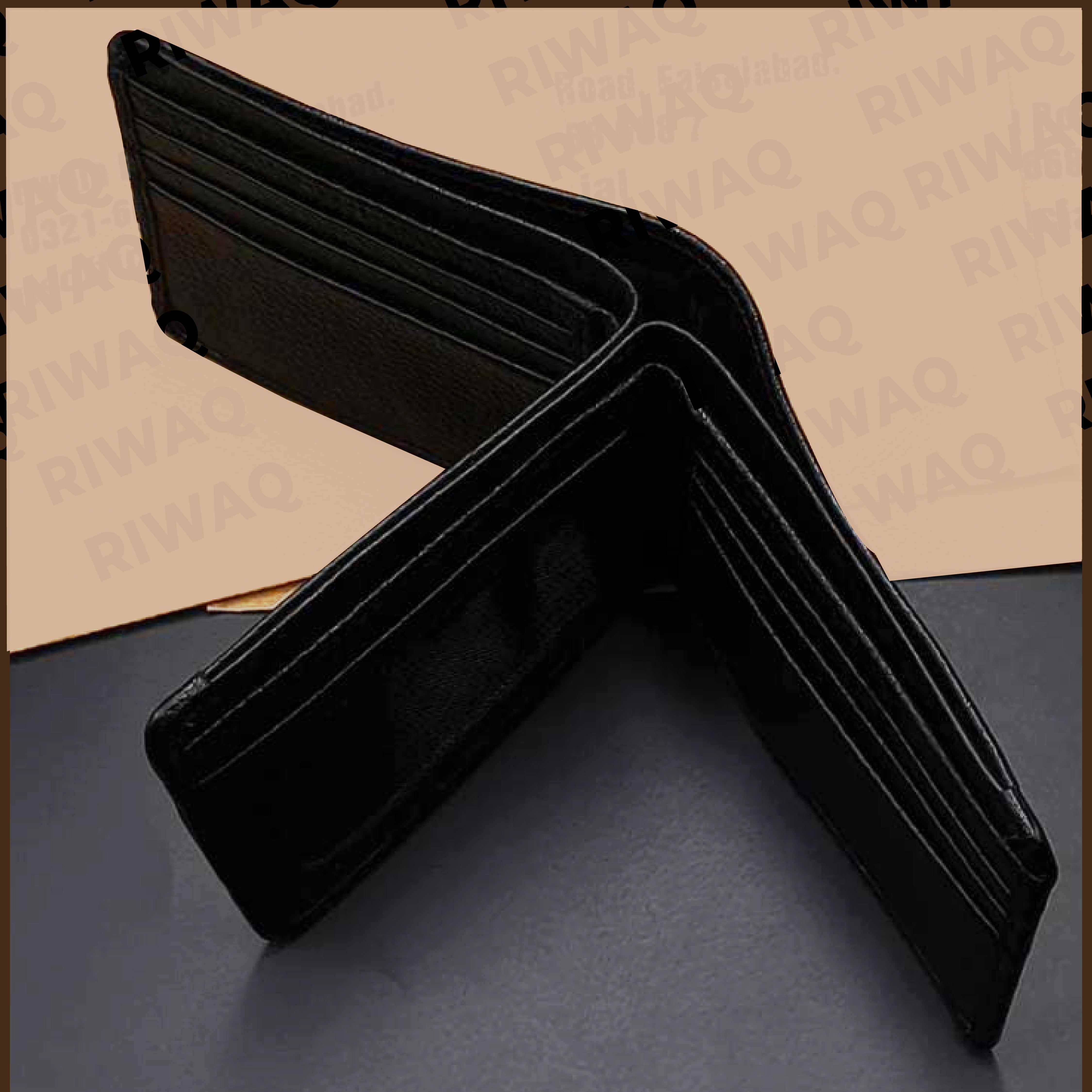 Men’s Black Double Wallet – Luxury Slim Design