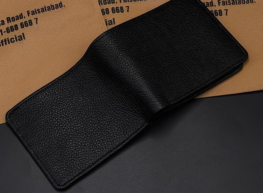 Men’s Black Double Wallet – Luxury Slim Design